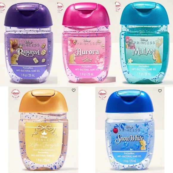 BBW Disney Princess Hand Sanitizer Set of 5 NEW - Picture 1 of 2